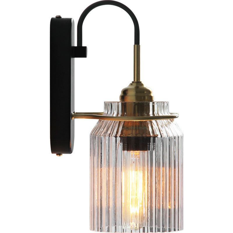 Gold Single-Head Crystal Glass Wall Light