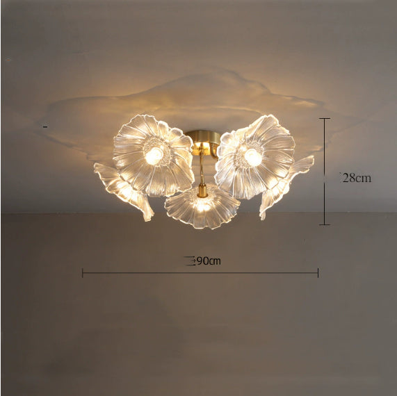 Modern Flower Multi-Light Ceiling Light / Warm Light / Purple / Five Flowers