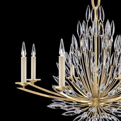 41-Inch Crystal Lily Bud Round Chandelier / Silver