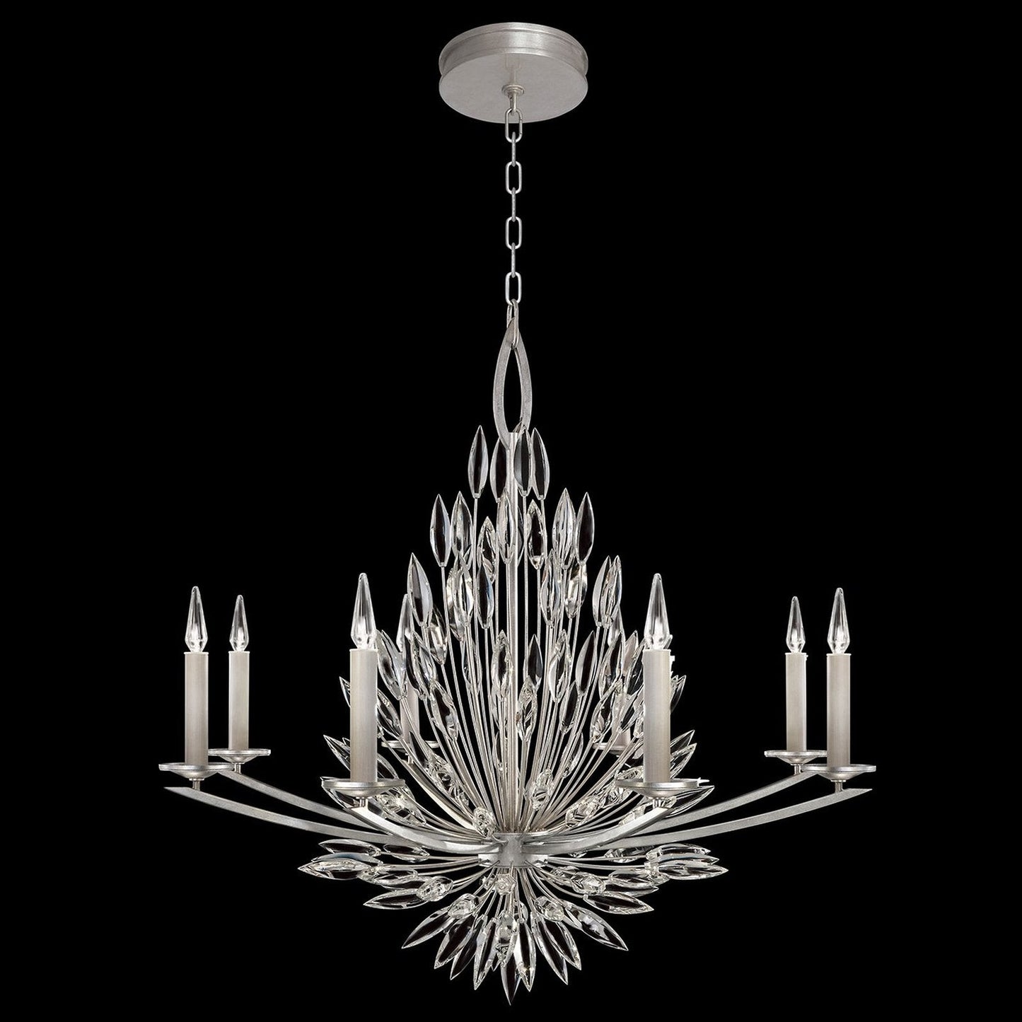41-Inch Crystal Lily Bud Round Chandelier