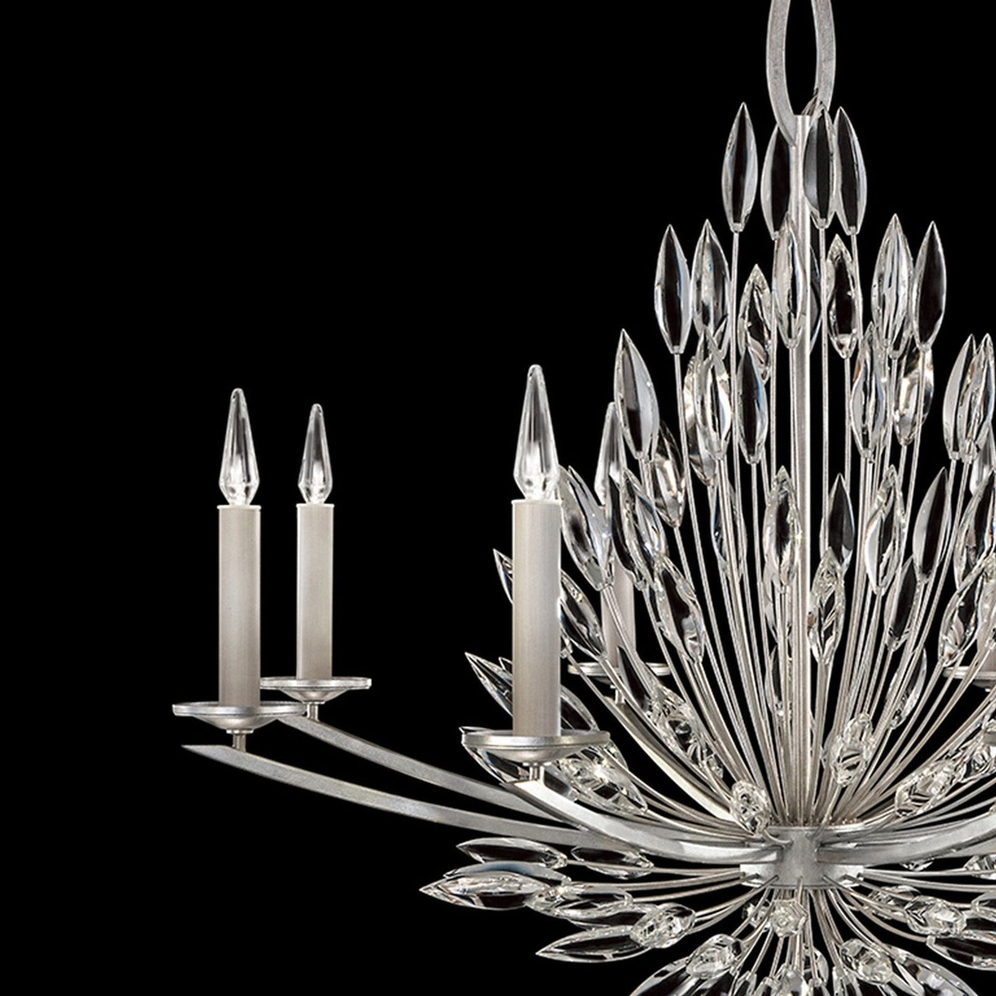 41-Inch Crystal Lily Bud Round Chandelier
