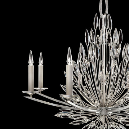 41-Inch Crystal Lily Bud Round Chandelier