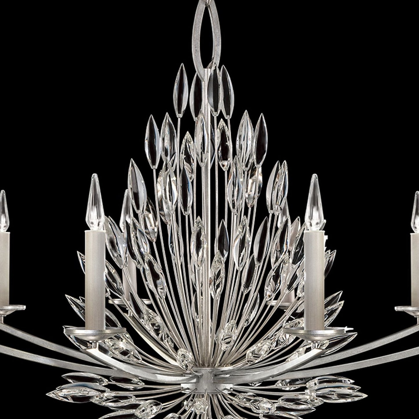 41-Inch Crystal Lily Bud Round Chandelier