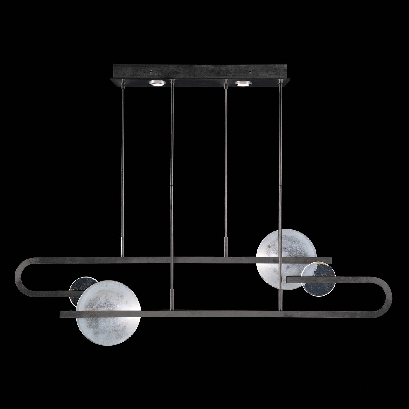 65-Inch Hand-Cast Glass Linear Pendant Light
