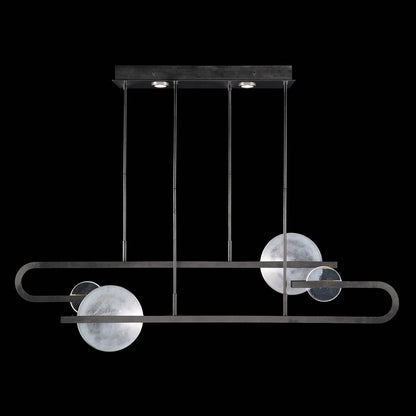 65-Inch Hand-Cast Glass Linear Pendant Light