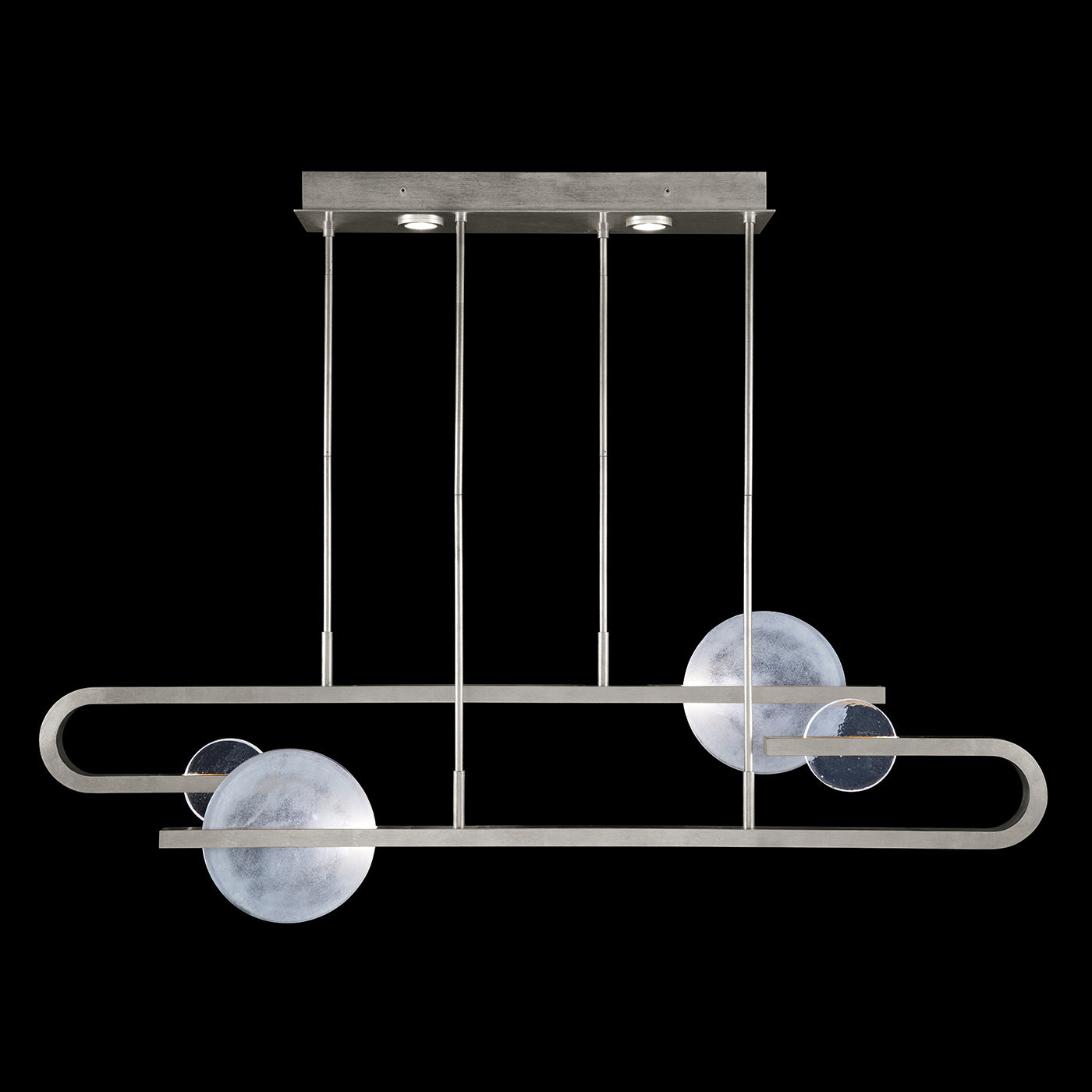 65-Inch Hand-Cast Glass Linear Pendant Light