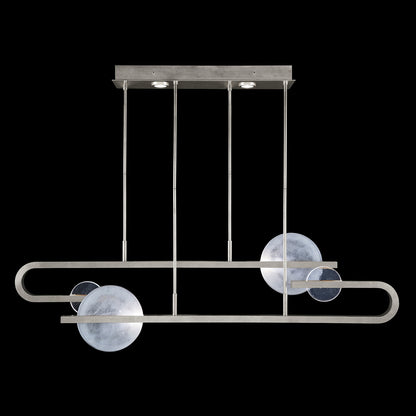 65-Inch Hand-Cast Glass Linear Pendant Light