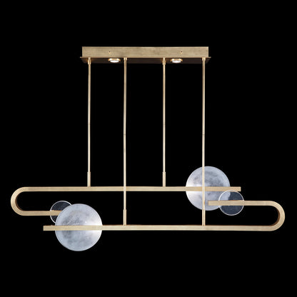 65-Inch Hand-Cast Glass Linear Pendant Light