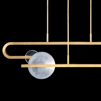65-Inch Hand-Cast Glass Linear Pendant Light