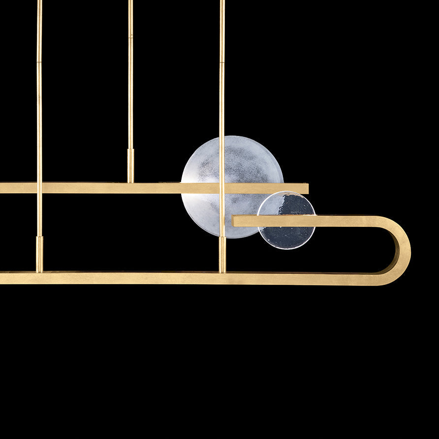 65-Inch Hand-Cast Glass Linear Pendant Light