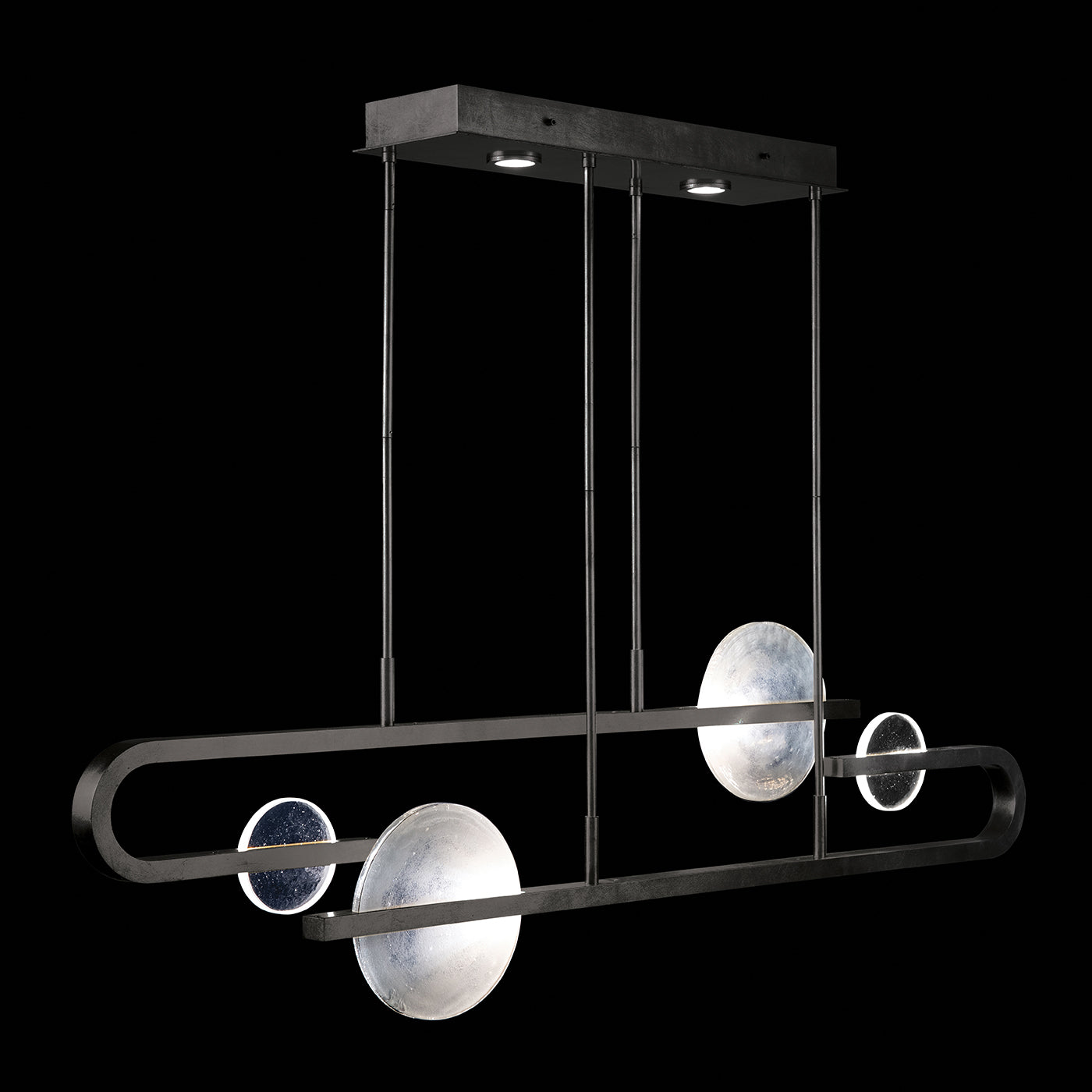 65-Inch Hand-Cast Glass Linear Pendant Light