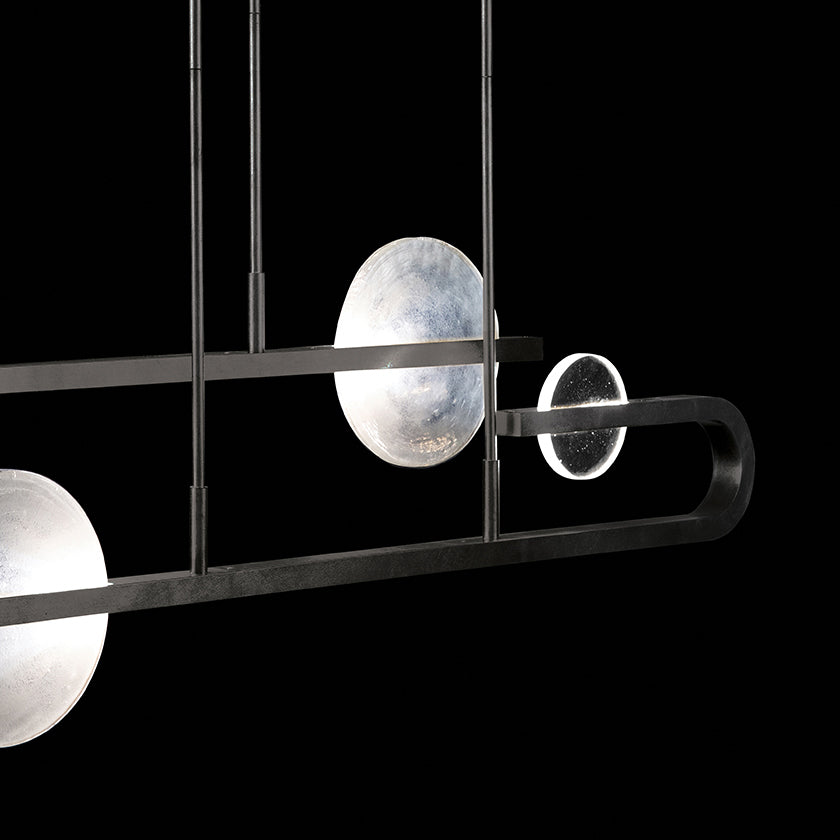 65-Inch Hand-Cast Glass Linear Pendant Light