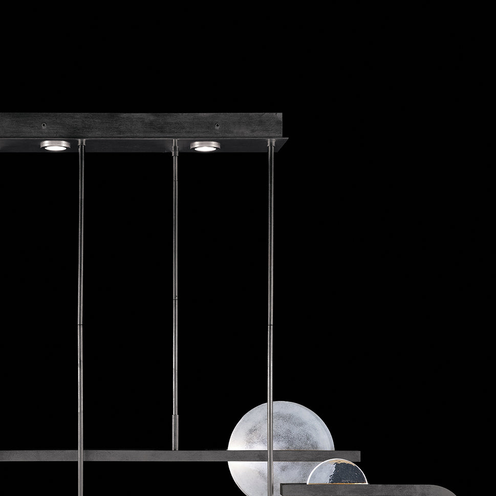 65-Inch Hand-Cast Glass Linear Pendant Light