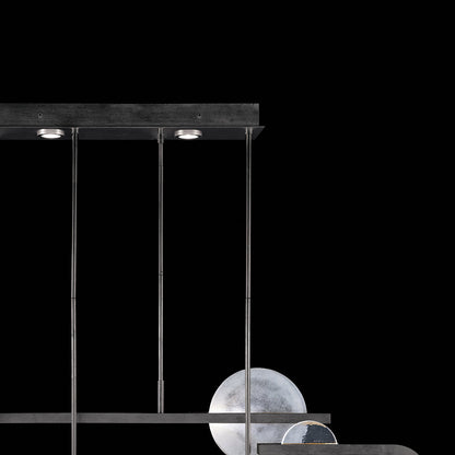 65-Inch Hand-Cast Glass Linear Pendant Light