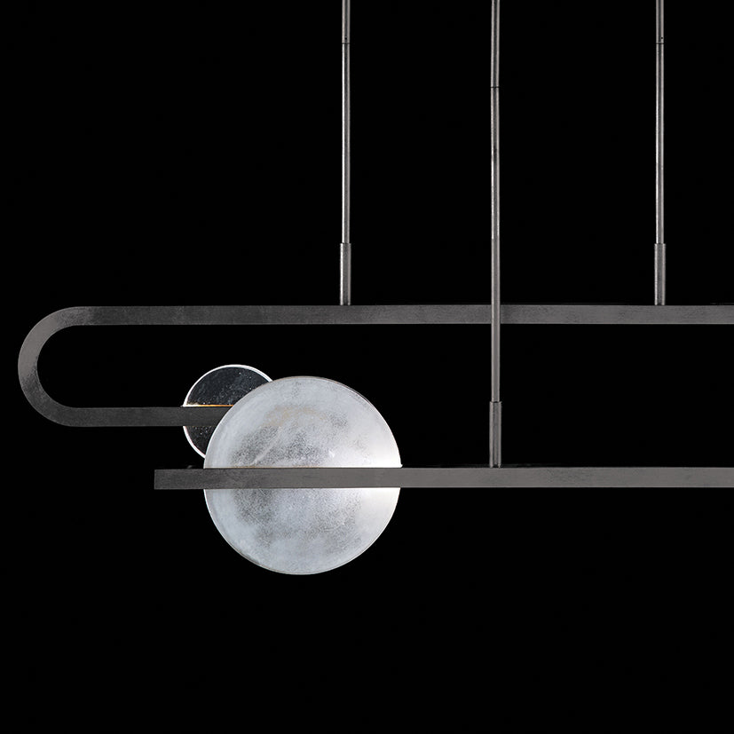 65-Inch Hand-Cast Glass Linear Pendant Light