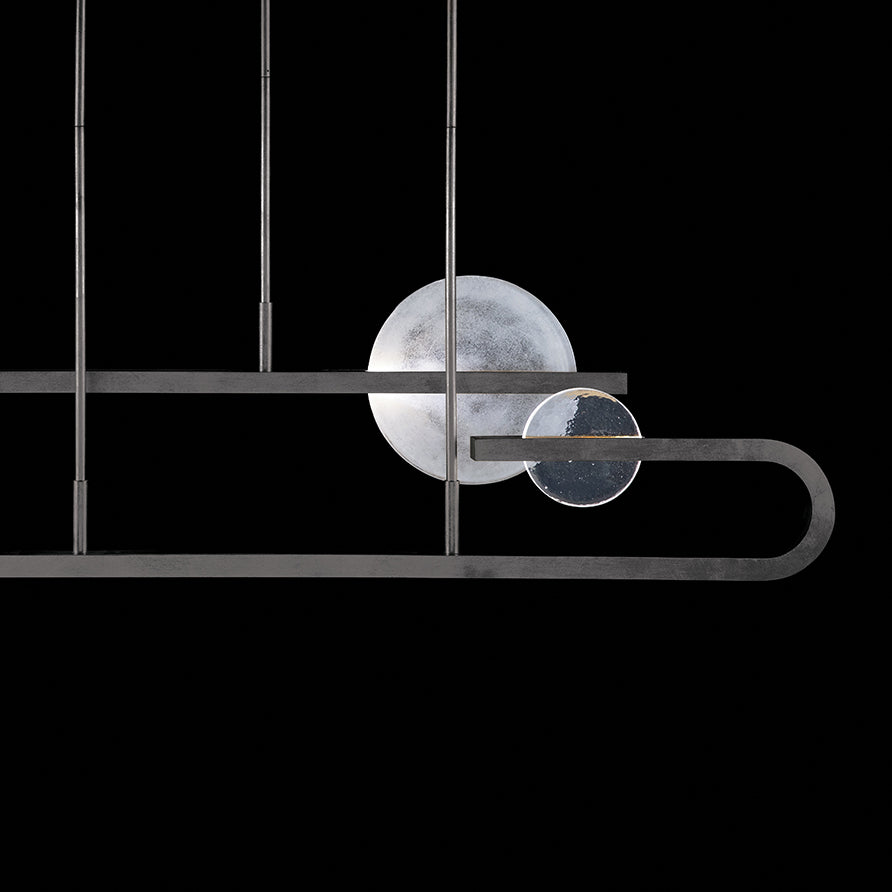 65-Inch Hand-Cast Glass Linear Pendant Light