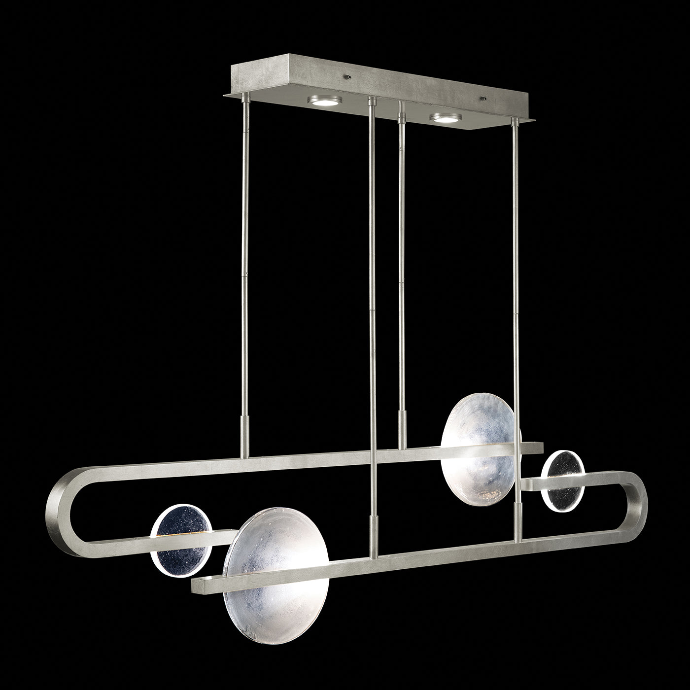 65-Inch Hand-Cast Glass Linear Pendant Light