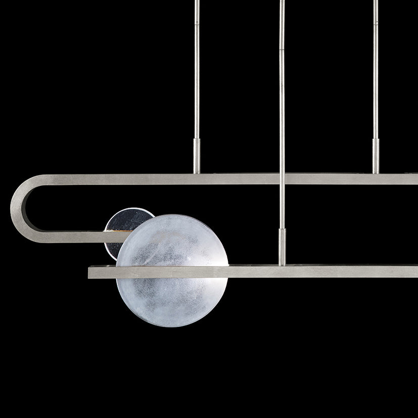 65-Inch Hand-Cast Glass Linear Pendant Light