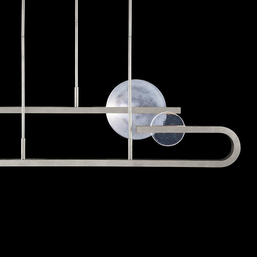65-Inch Hand-Cast Glass Linear Pendant Light