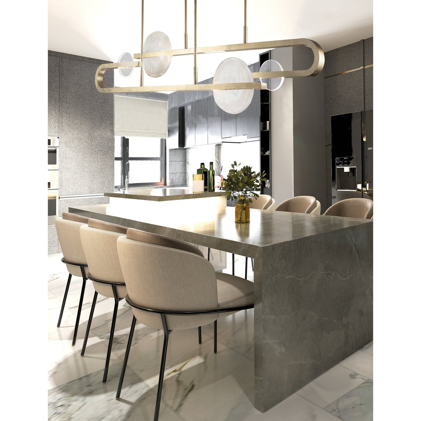 65-Inch Hand-Cast Glass Linear Pendant Light