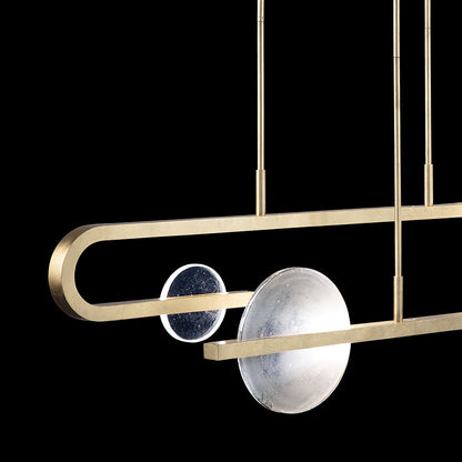 65-Inch Hand-Cast Glass Linear Pendant Light