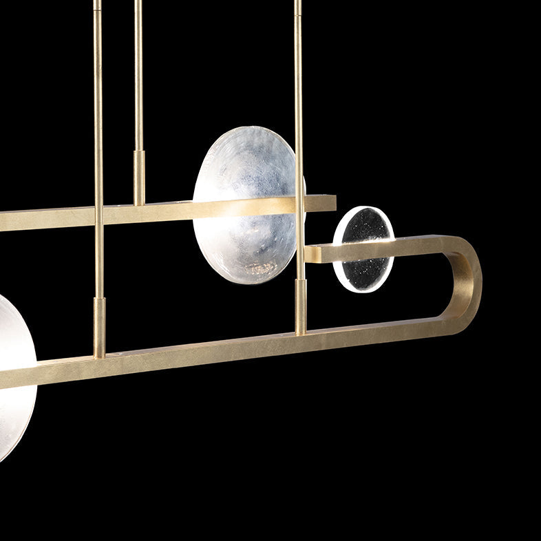 65-Inch Hand-Cast Glass Linear Pendant Light