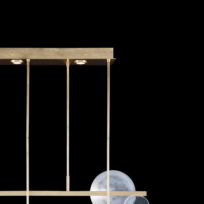 65-Inch Hand-Cast Glass Linear Pendant Light
