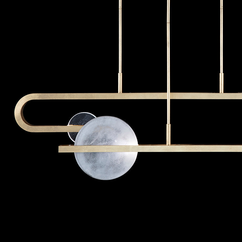 65-Inch Hand-Cast Glass Linear Pendant Light