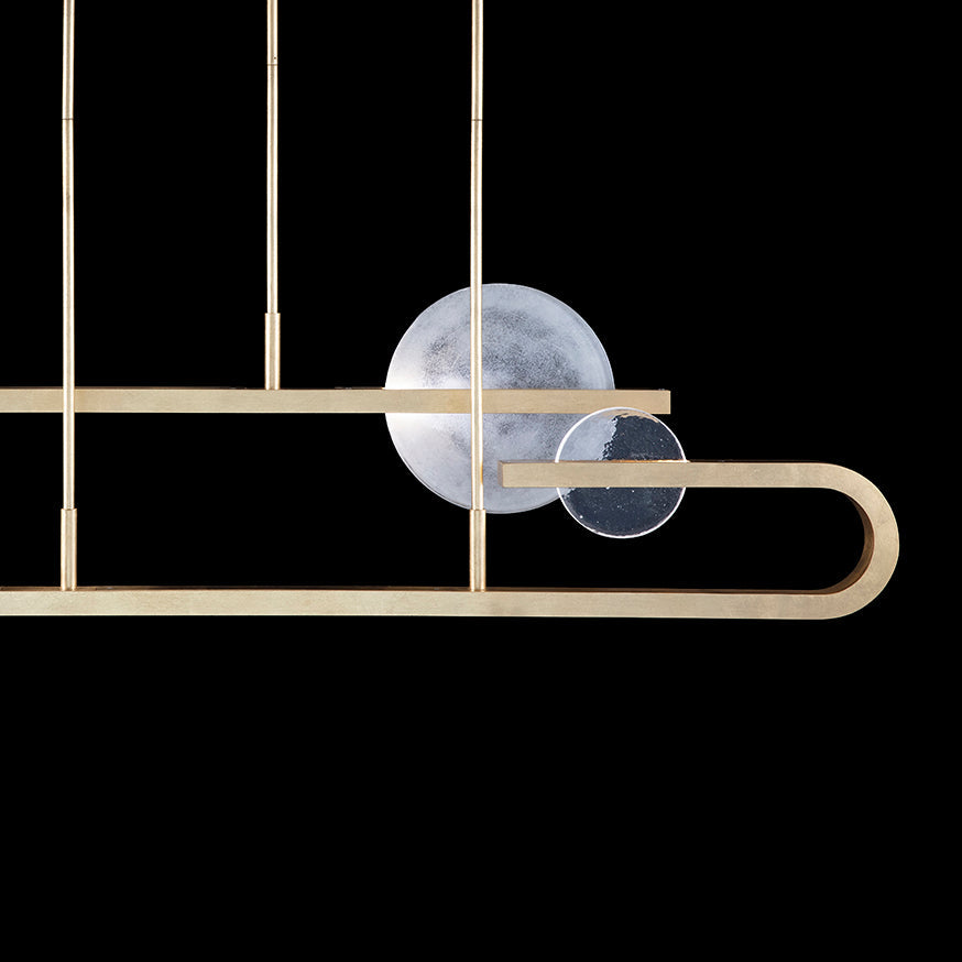65-Inch Hand-Cast Glass Linear Pendant Light