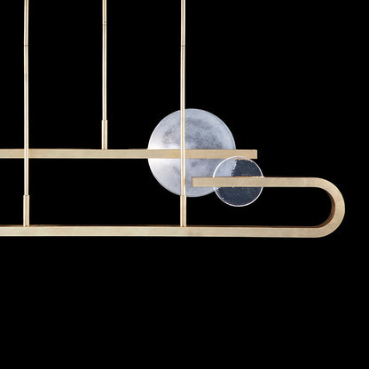 65-Inch Hand-Cast Glass Linear Pendant Light