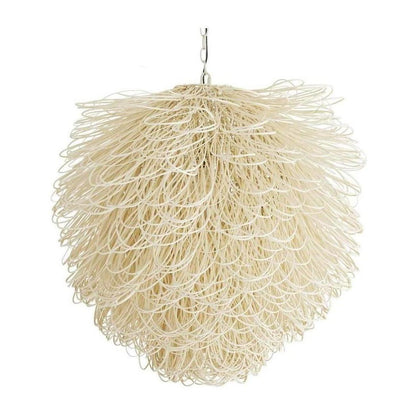 Bleached Rattan Loop Single-Light Chandelier / Default Title