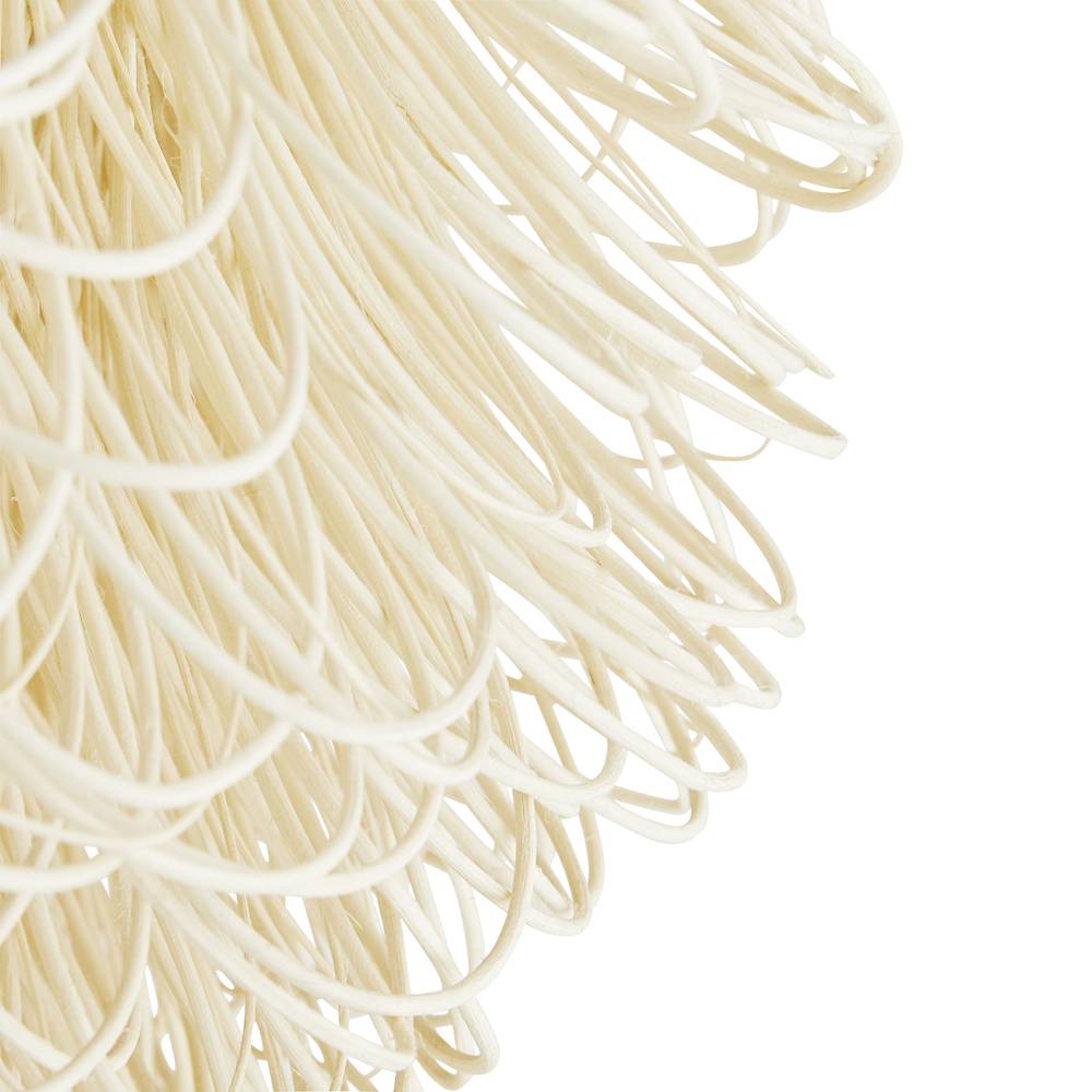 Bleached Rattan Loop Single-Light Chandelier