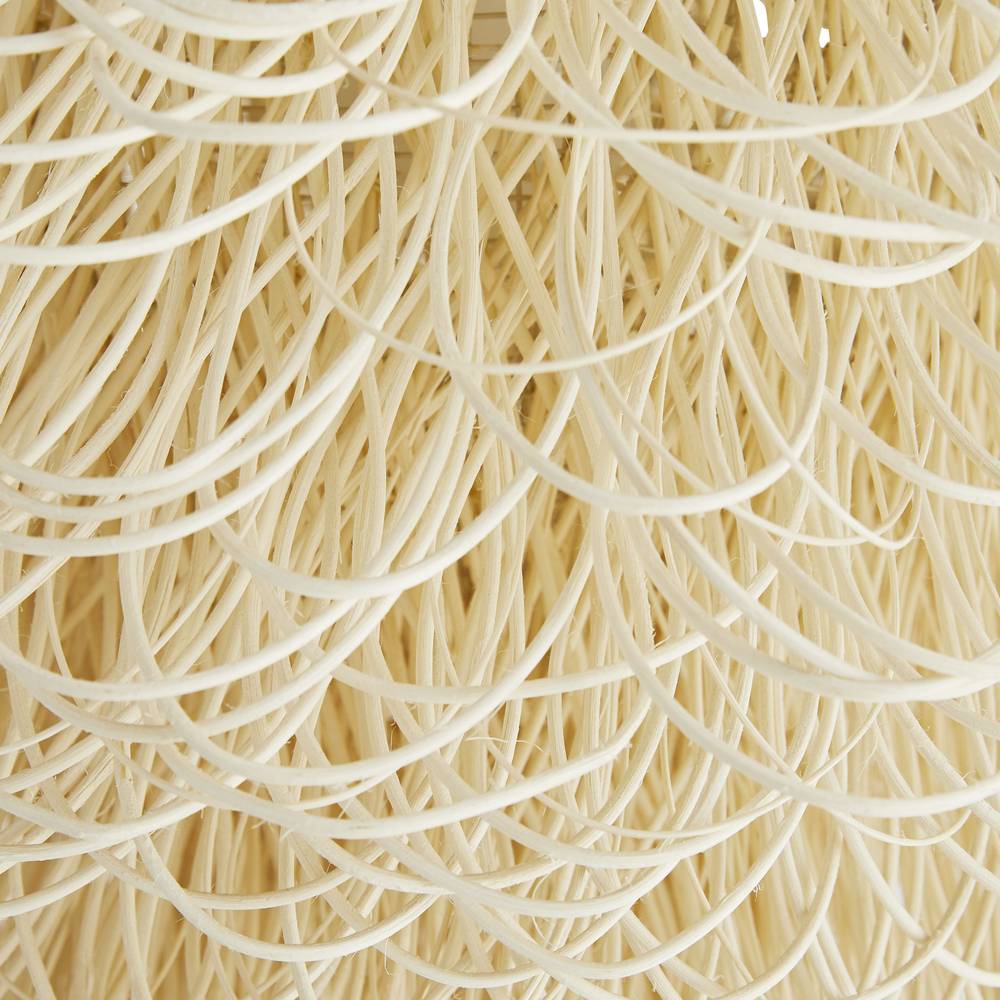 Bleached Rattan Loop Single-Light Chandelier