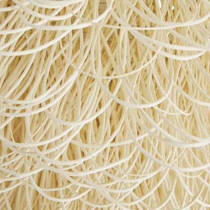 Bleached Rattan Loop Single-Light Chandelier