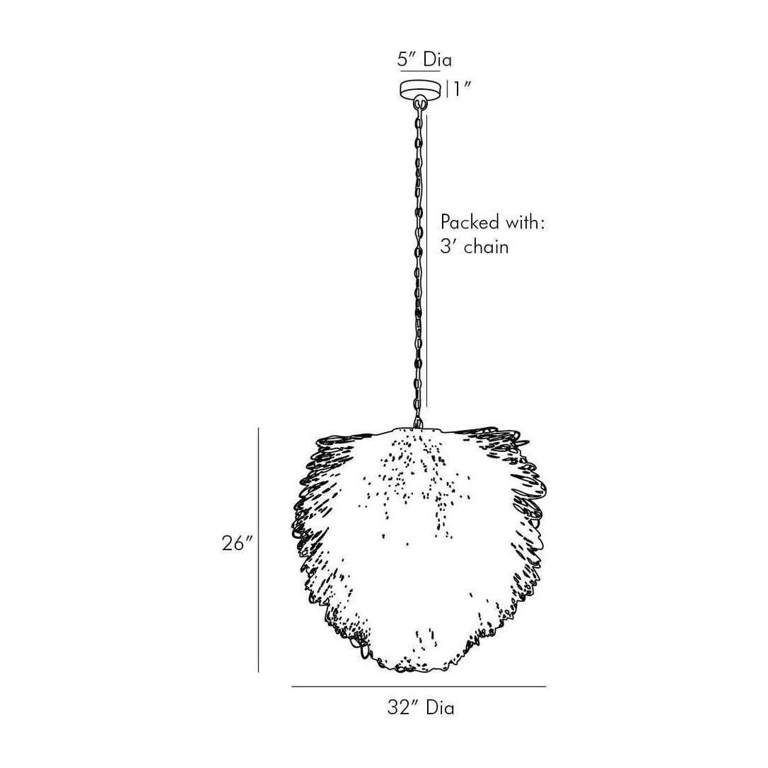Bleached Rattan Loop Single-Light Chandelier