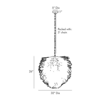 Bleached Rattan Loop Single-Light Chandelier