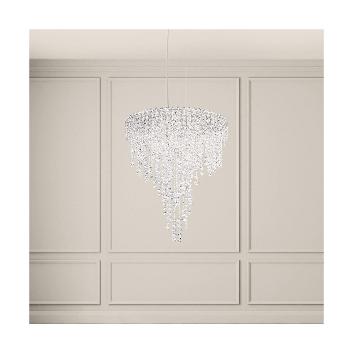 Clear Optic Crystal Strand Pendant Light / Clear Radiance