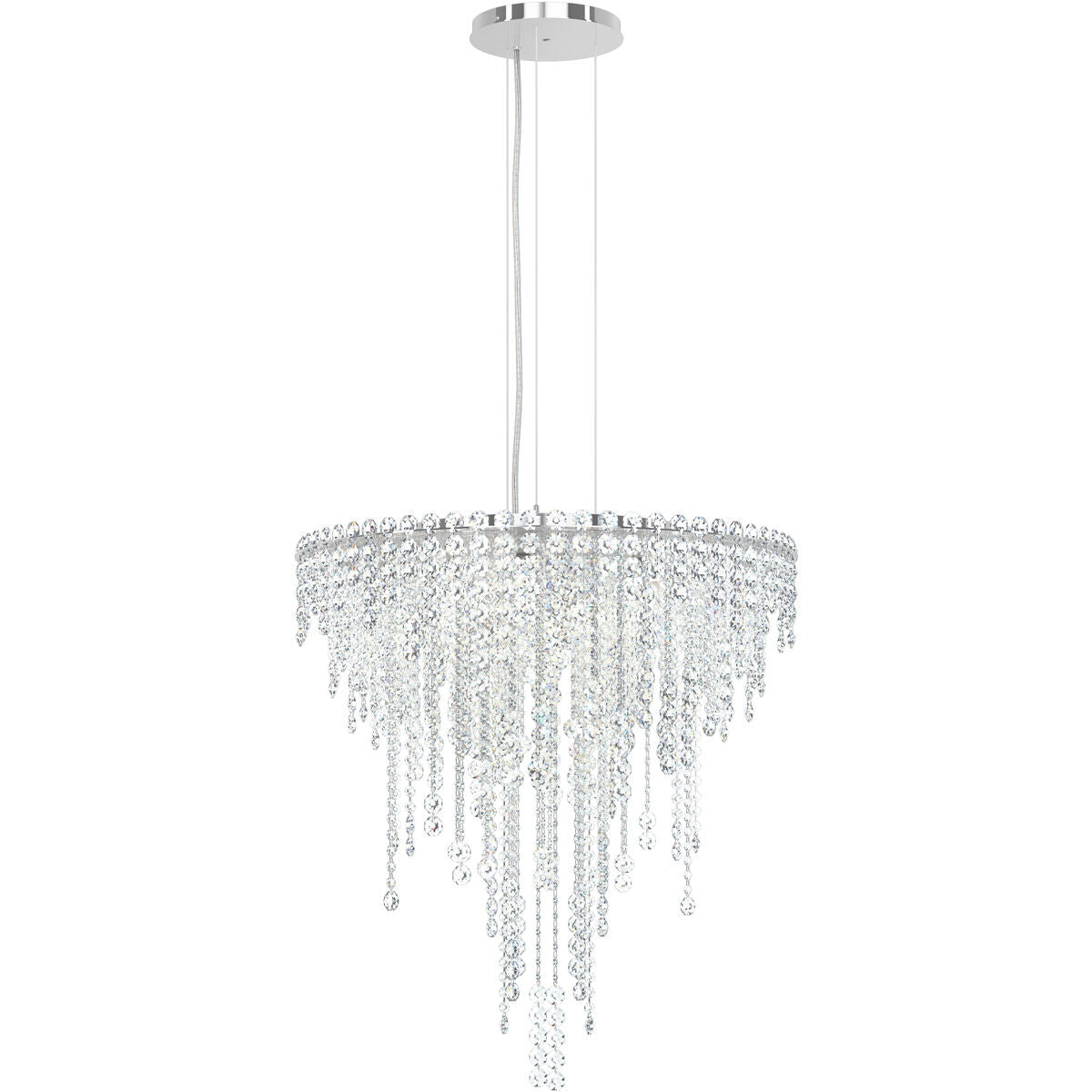 Clear Optic Crystal Strand Pendant Light