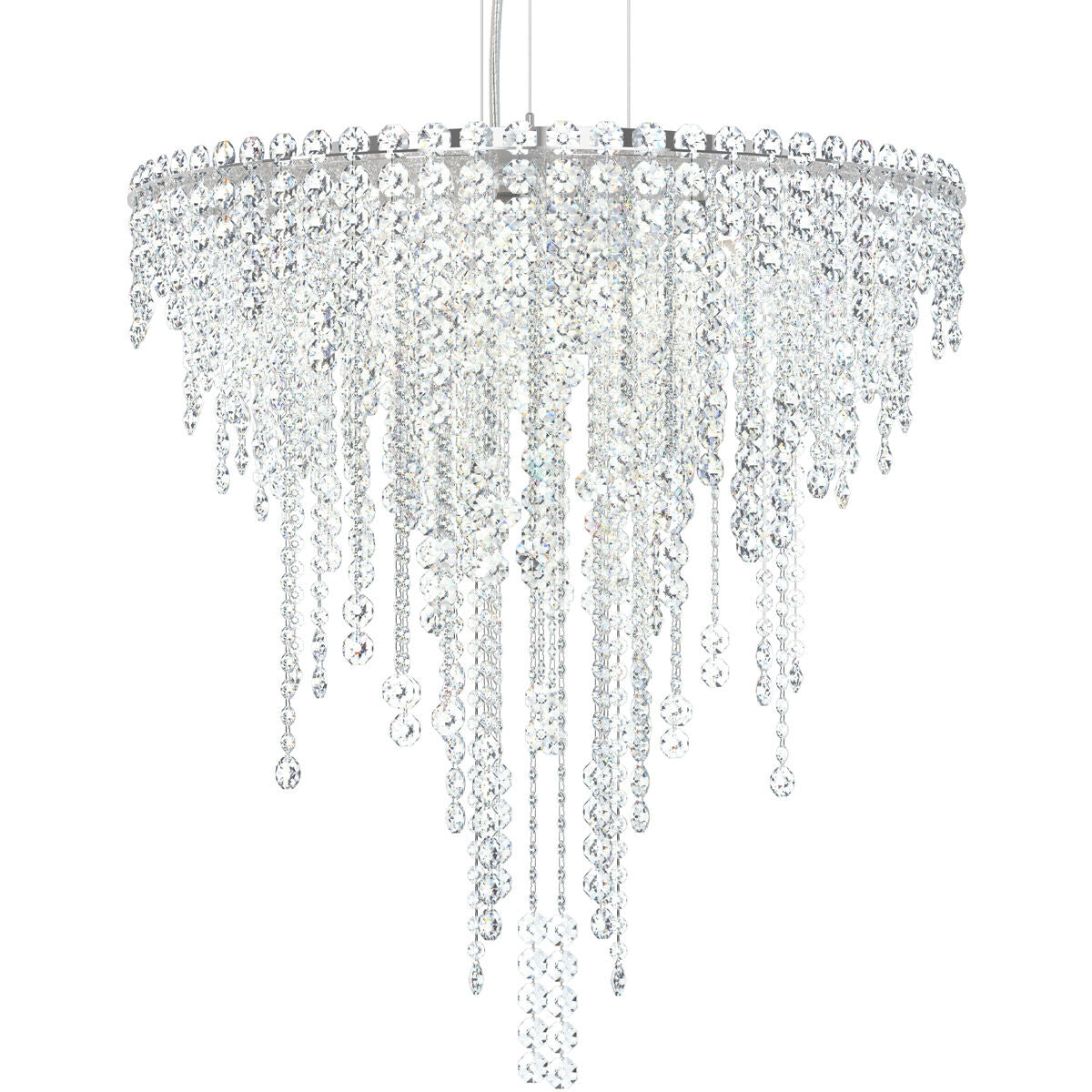 Clear Optic Crystal Strand Pendant Light