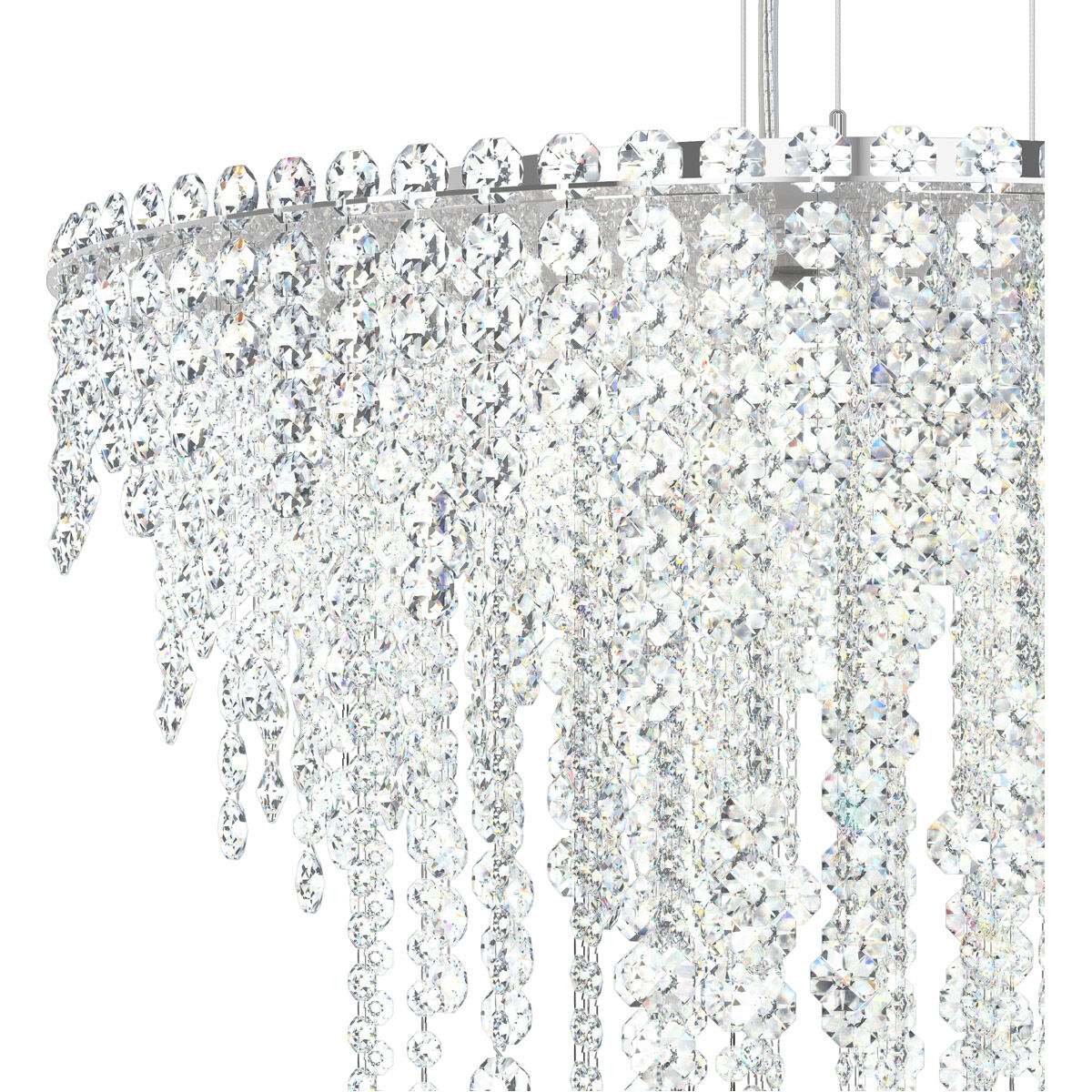 Clear Optic Crystal Strand Pendant Light