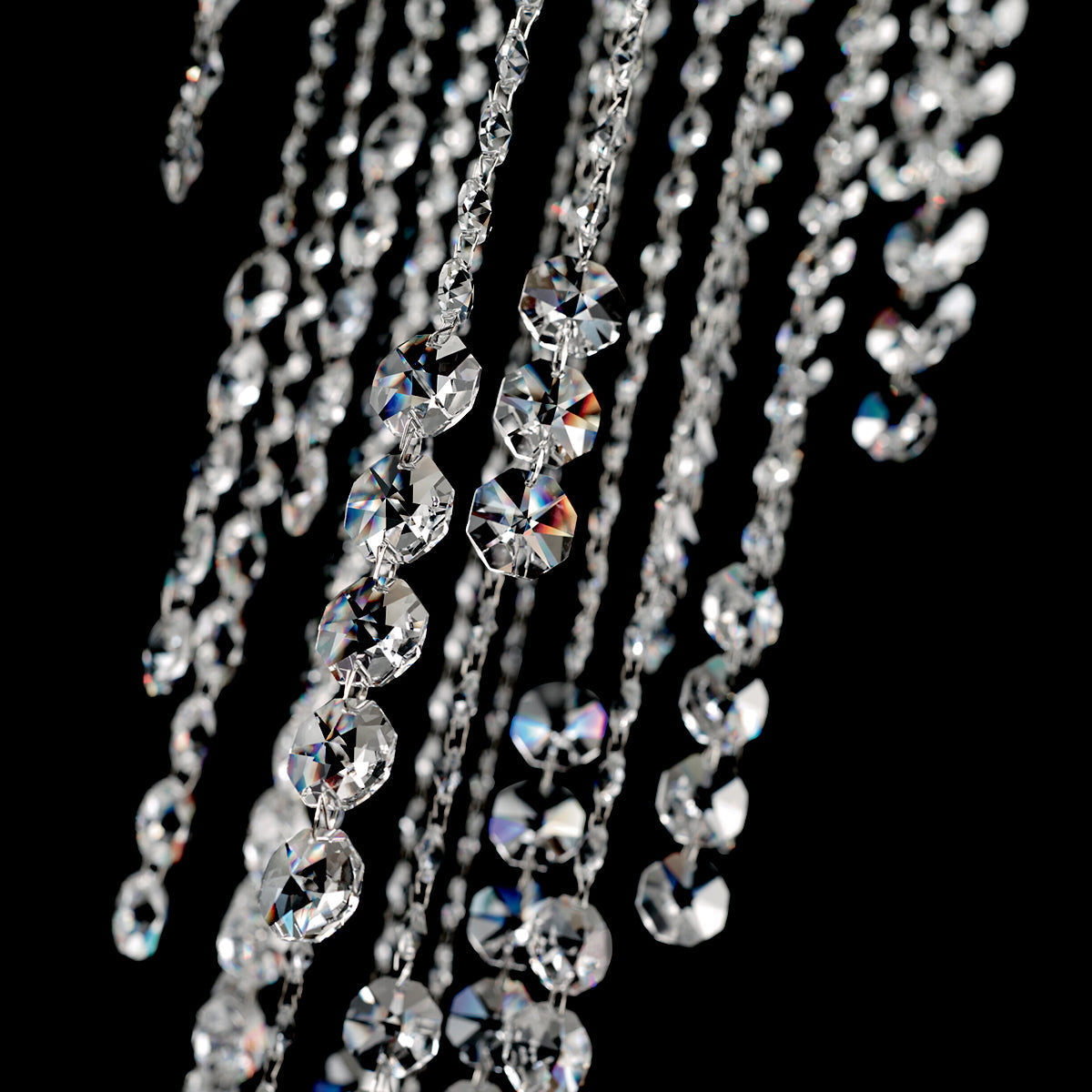 Clear Optic Crystal Strand Pendant Light