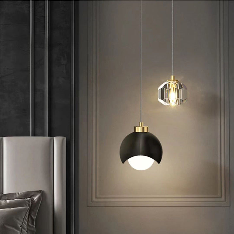 Crystal Single or Double-Head Pendant Light / Three Color Light / Black Single Head