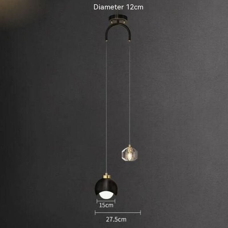 Crystal Single or Double-Head Pendant Light / Three Color Light / Golden Double Head