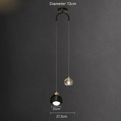 Crystal Single or Double-Head Pendant Light / Three Color Light / Golden Double Head