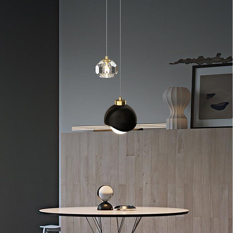 Crystal Single or Double-Head Pendant Light / Without Light Source / Golden Single Head