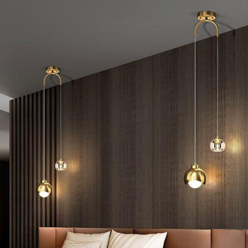 Crystal Single or Double-Head Pendant Light / Without Light Source / Black Double headed