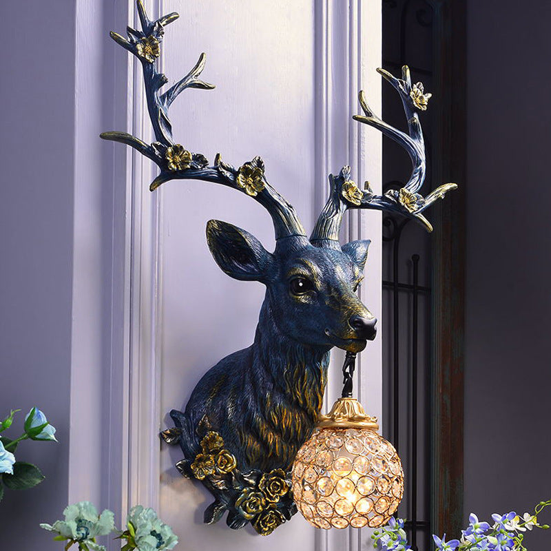 Decorative Antler Resin Glass Wall Light / White Light / BD2386 White