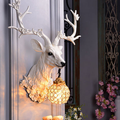 Decorative Antler Resin Glass Wall Light / Warm light / BD2386 Blue