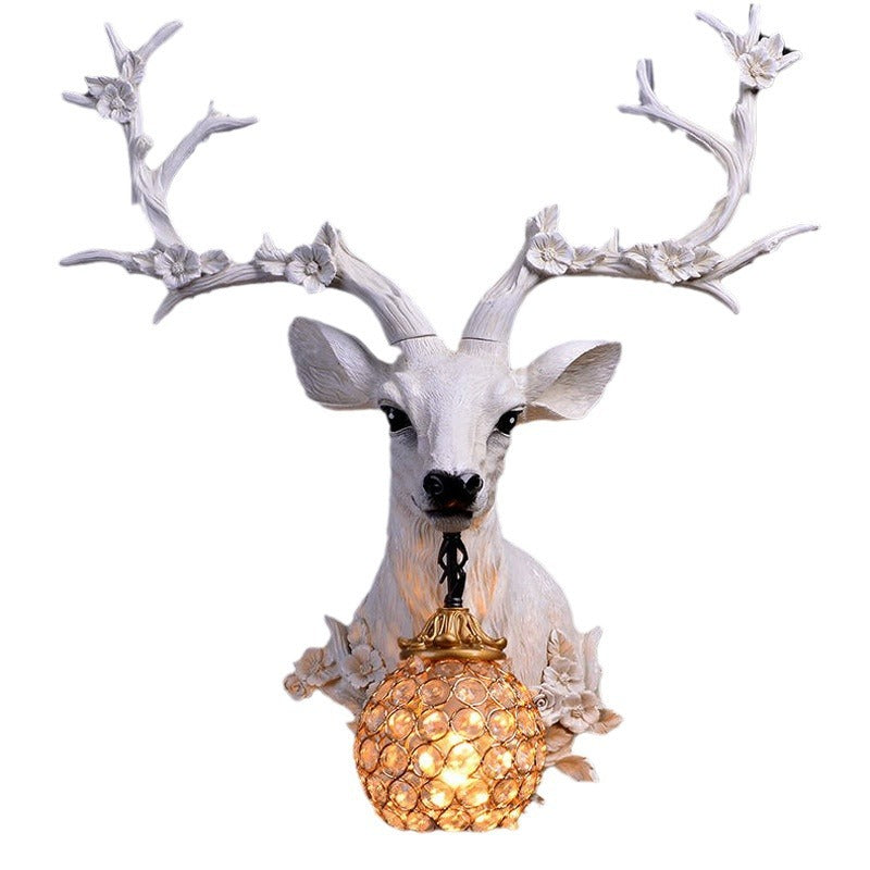 Decorative Antler Resin Glass Wall Light / Warm light / BD2386 White