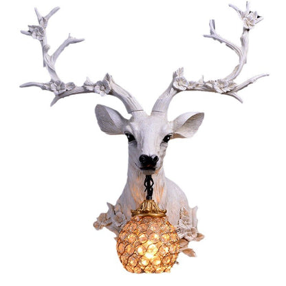 Decorative Antler Resin Glass Wall Light / Warm light / BD2386 White